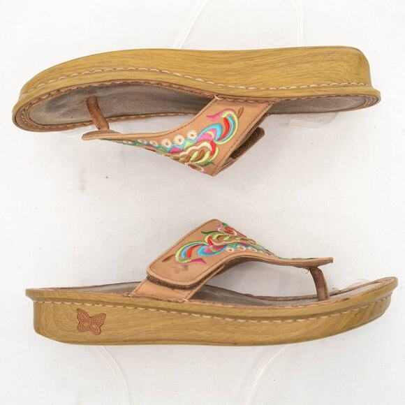 Alegria Vanessa Chrysalis Cognac Thong Sandals Size 37 US 7-7.5 - Picture 6 of 11